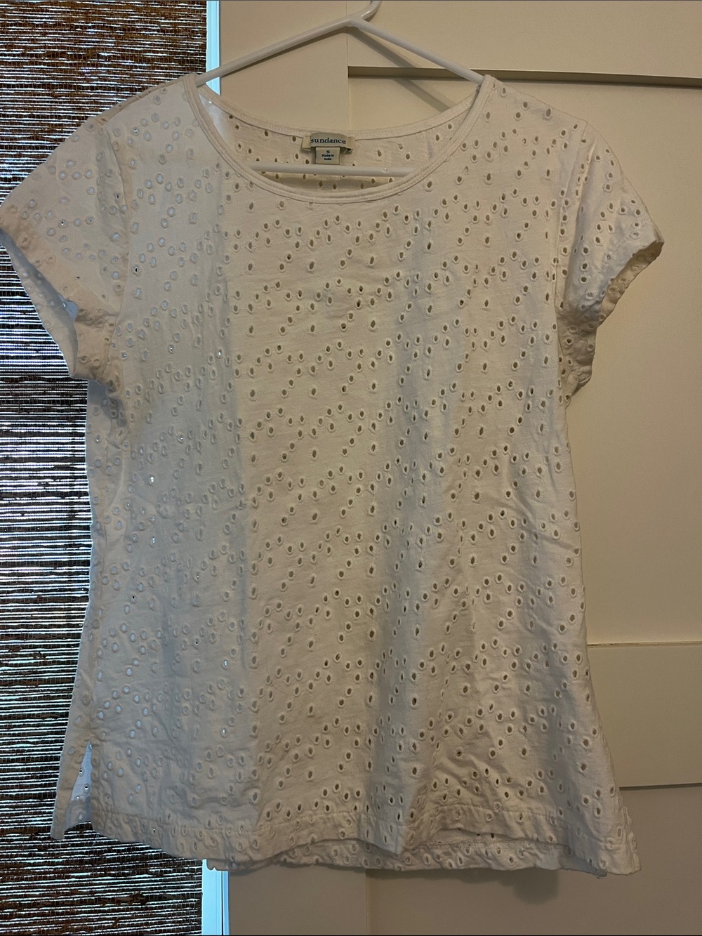 Sundance White Eyelet Tee